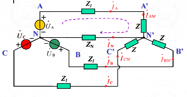 三相四线制且对称电路